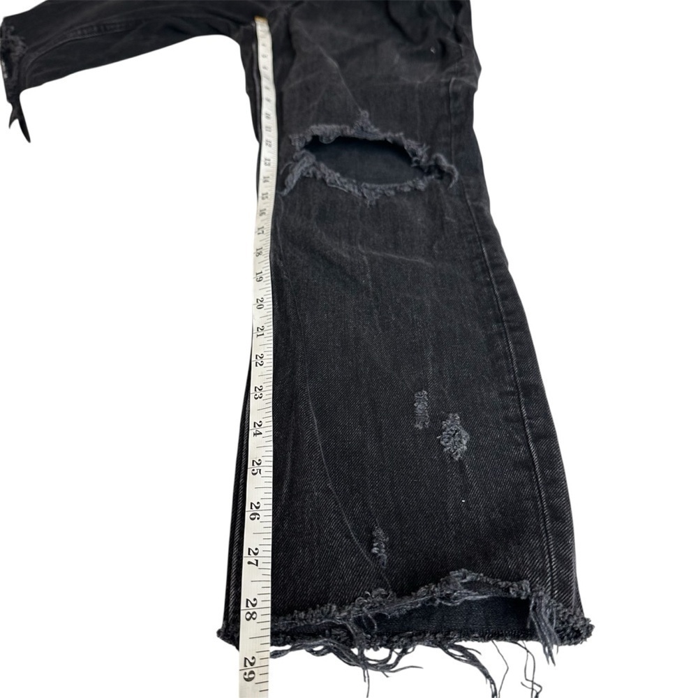 Abercrombie & Fitch Curve Love High Rise Mom Jean Black 29 8 Long Distressed - Picture 8 of 11